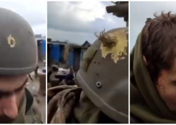 Plumbi i rusëve ia shpoi helmetën, por ushtari ukrainas shpëtoi pa më të voglin lëndim – pamjet bëhen virale