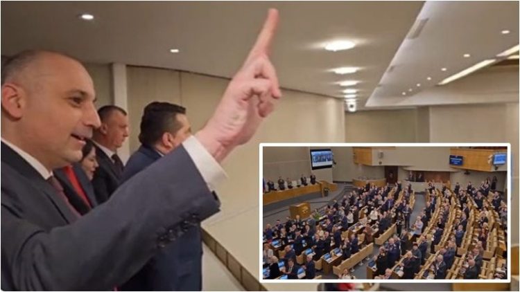 Një delegacion nga Republika Serbe e Bosnjës priten me duartrokitje në Dumën ruse – përgjigjen duke ngritur tre gishtat