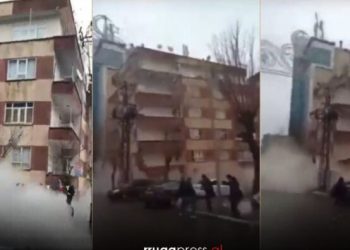 Momenti i shembjes së një ndërtese, pamje nga dy kënde të ndryshme – dëshmi se sa i fuqishëm ishte tërmeti që goditi Turqinë