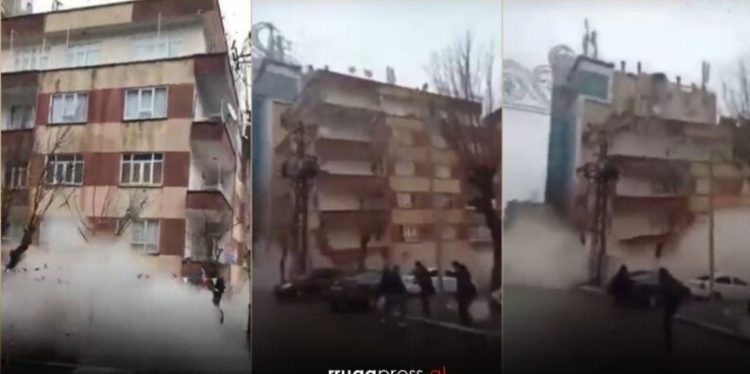 Momenti i shembjes së një ndërtese, pamje nga dy kënde të ndryshme – dëshmi se sa i fuqishëm ishte tërmeti që goditi Turqinë