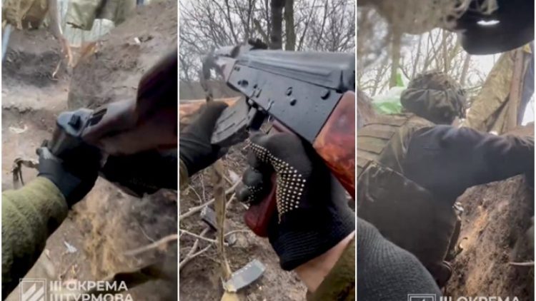 Pamje për së afërti të një aksioni ku ushtarët ukrainas po luftonin për t’i zmbrapsur trupat e Wagnerit