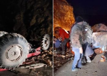 Policia e ndihmon një qytetar që ishte rrokullisur me traktor në Leposaviq