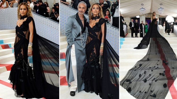 Rita Ora shfaqet me 80 mijë euro bizhuteri në Met Gala 2023, e shoqëruar nga bashkëshorti i saj Taika Waititi (Foto)