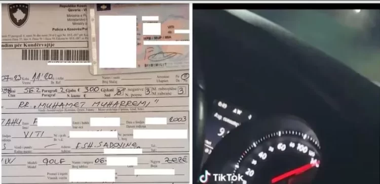 Publikoi video në TikTok, shoferit gjobitet me 300 euro për tejkalim të shpejtësisë