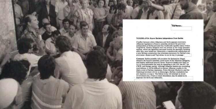 “Top Sekret”| Ja çfarë thoshte CIA amerikane për Deklaratën Kushtetuese të 2 korrikut 1990