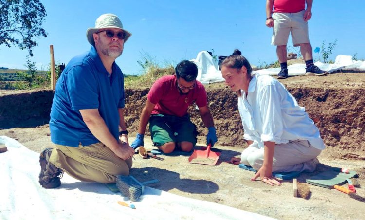 Hovenier sheh nga afër punën në Parkun Arkeologjik të Ulpianës