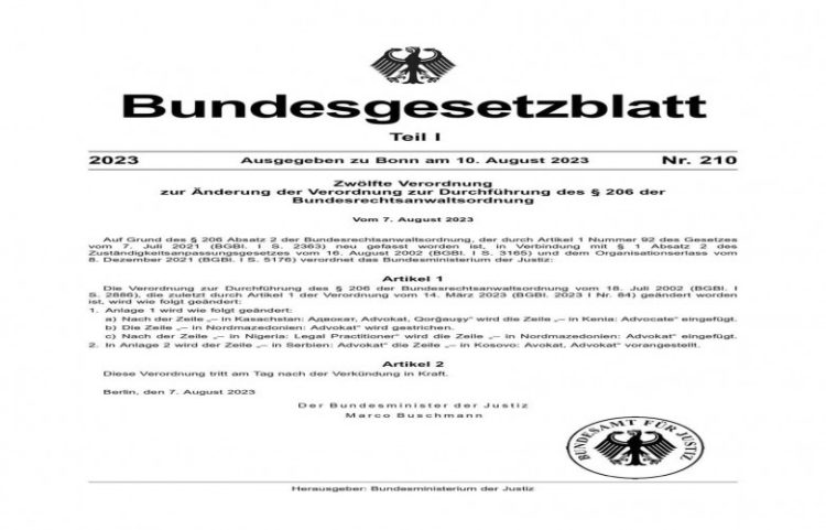 Ambasadori jep detaje për pranimin e avokatëve kosovarë në Gjermani