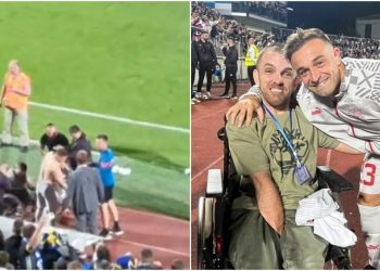 Shaqiri bëri gjestin e madh në fund të ndeshjes, takoi tifozin me aftësi të kufizuara dhe i dhuroi fanellën