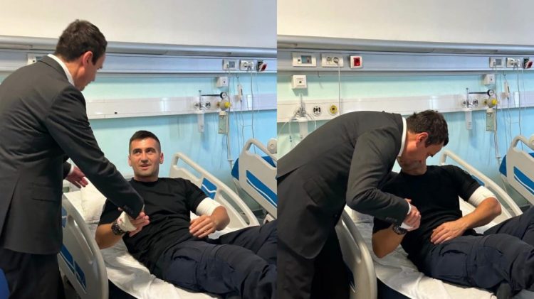 Kryeministri Kurti viziton policin e plagosur: Predha ishte e një granate dore që e hodhën kriminelët e orkestruar nga Serbia