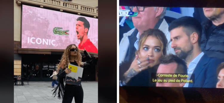 Dikur nuk e shikonte as në billboard, por dje Rita ora ishte e ulur pranë tenistit serb Djokovic (VIDEO)