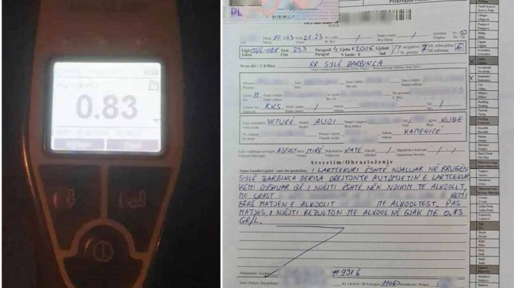 Drejtoi mjetin nën ndikim të alkoolit, gjobitet me 200 euro shoferi në Kamenicë
