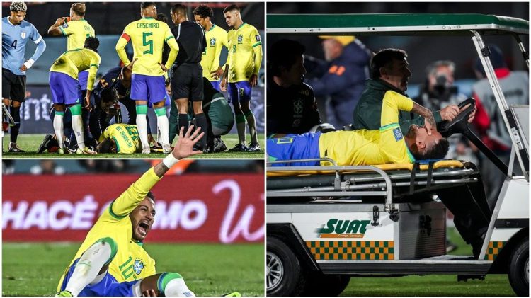 Neymar lëshon fushën me lot në sy pas lëndimit të rëndë