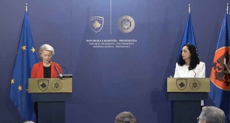 Osmani kërkon nga presidentja e Komisionit Evropian që të largohen masat ndëshkuese ndaj Kosovës