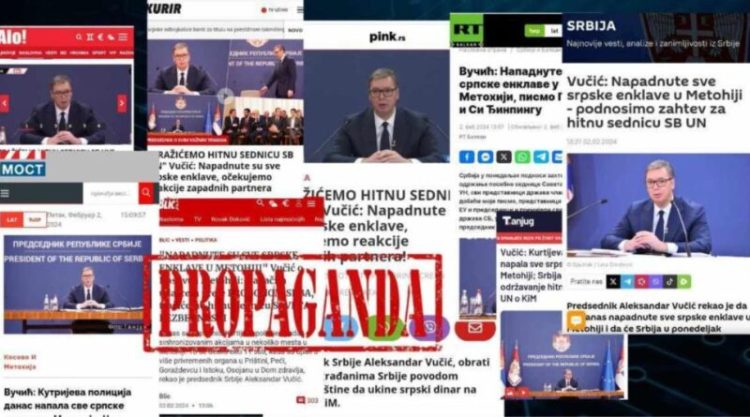 Mediat e kontrolluara në Serbi propagandojnë me tituj të njejtë