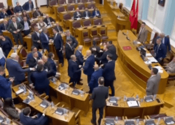 VIDEO: Tensione në Kuvendin e Malit të Zi, përplasje mes deputetëve