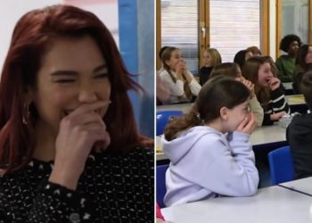 Dua Lipa befason fëmijët e klasës së gjashtë, kthehet në shkollën e saj fillore në Londër për një vizitë