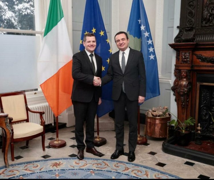 Kurti u mirëprit nga ministrin irlandez, diskutojnë për objektivat e Qeverisë për vitin 2024 në kontekstin e integrimeve evropiane