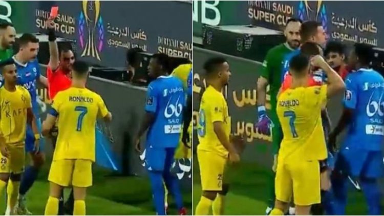 Lajthit Ronaldo, tentoi ta godasë me grusht gjyqtarin pasi u ndëshkua me karton të kuq ndaj Al Hilalit