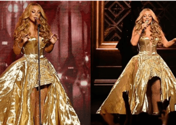 Mariah Carey në performancën ‘Mimi Live’ me fustanin e ‘artë’ duket hyjnore
