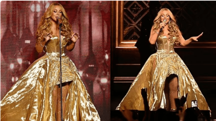Mariah Carey në performancën ‘Mimi Live’ me fustanin e ‘artë’ duket hyjnore