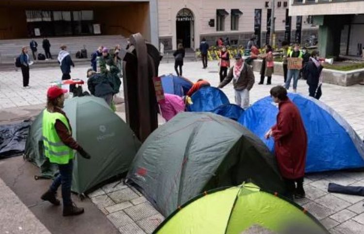 Protestë pranë Universitetit të Helsinkit, shkak situata në Gaza