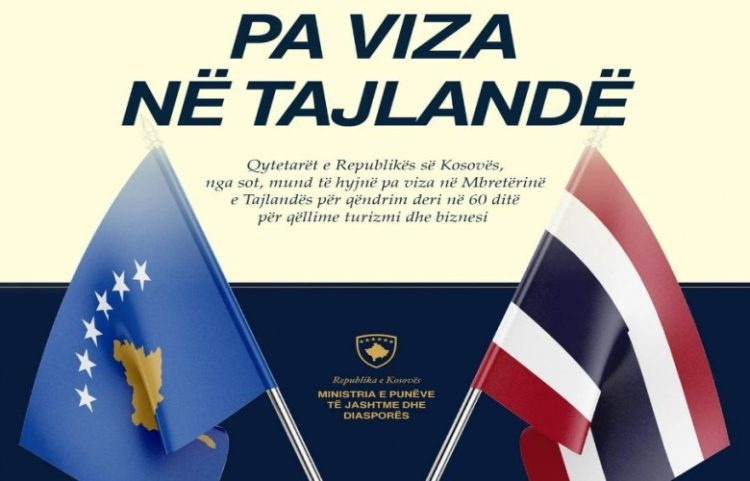 Tajlanda heq vizat për kosovarët