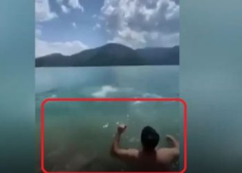 Momenti i shpërthimit derisa qytetarët po laheshin në Liqenin e Ujmanit