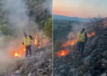 Dy vatra zjarri aktive në Shkodër, era e fortë përkeqëson situatën