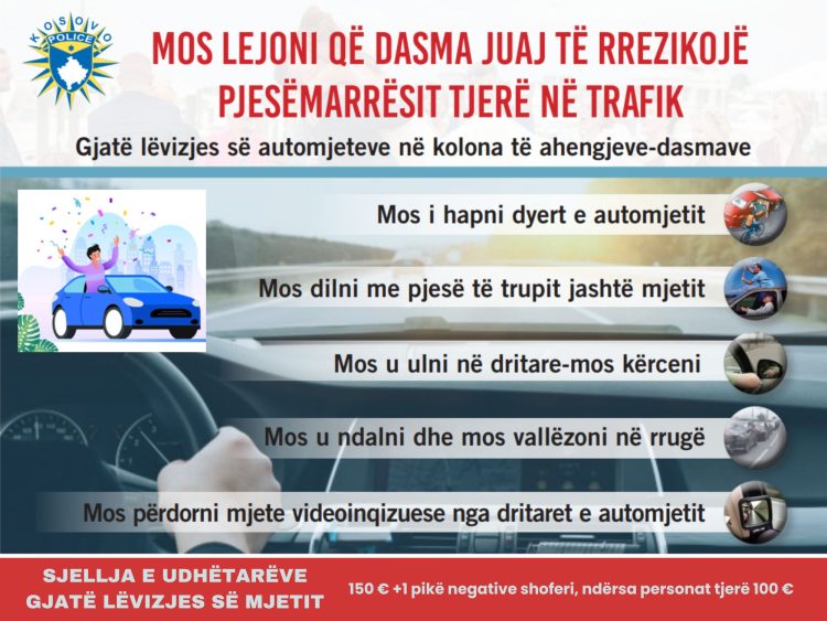 Policia apel dasmorëve: Mos u ulni në dritare, mos vallëzoni në rrugë