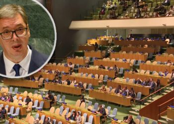 “Fjalimi i tij bëri jehonë përballë mureve të sallës gjysmë të zbrazët”, media serbe tallet me Vuçiqin
