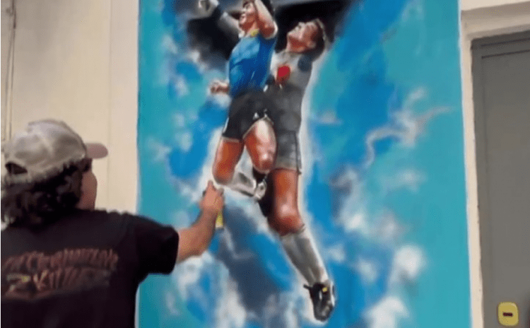 ‘Dora e Zotit’, tjetër mural në nder të Maradonës