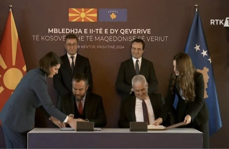 Nënshkruhen marrëveshjet mes Kosovës e Maqedonisë së Veriut