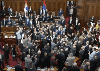 Përleshen fizikisht deputetët dhe ministrat në Kuvendin e Serbisë