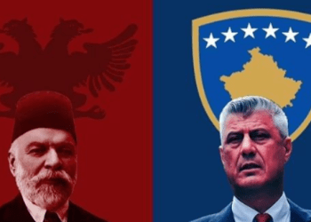 28 Nëntori, djali i Hashim Thaçit publikon në njërën anë Ismail Qemalin, e në tjetrën babanë e tij