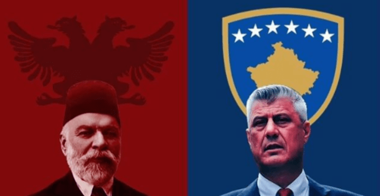 28 Nëntori, djali i Hashim Thaçit publikon në njërën anë Ismail Qemalin, e në tjetrën babanë e tij