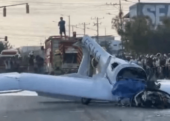 Panik në Ekuador, aeroplani rrëzohet në mes të rrugës së populluar (Video)