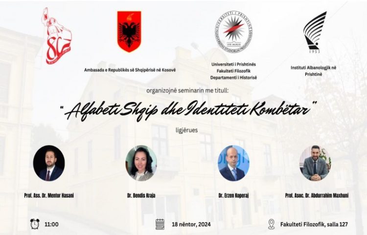 Sot mbahet seminari ‘Alfabeti Shqip dhe Identiteti Kombëtar’