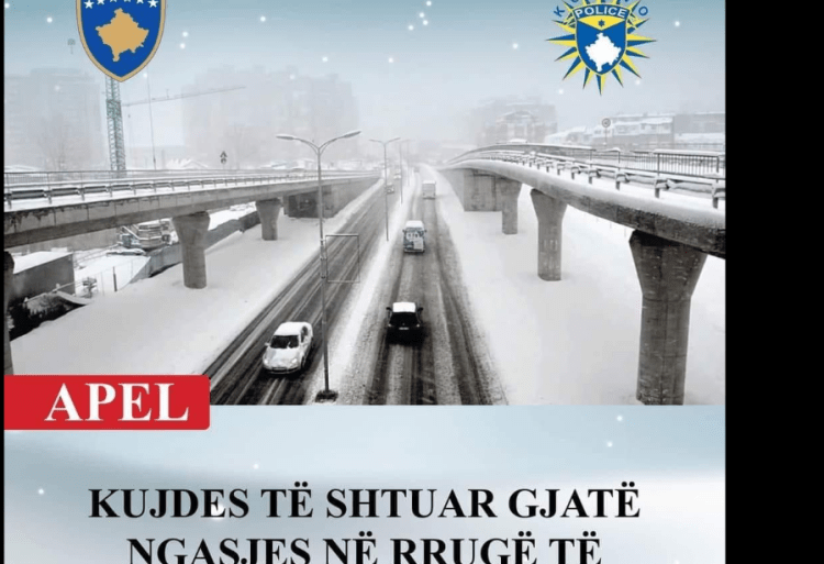 Kushtet atmosferike, Policia e Kosovës del me një apel për shoferët