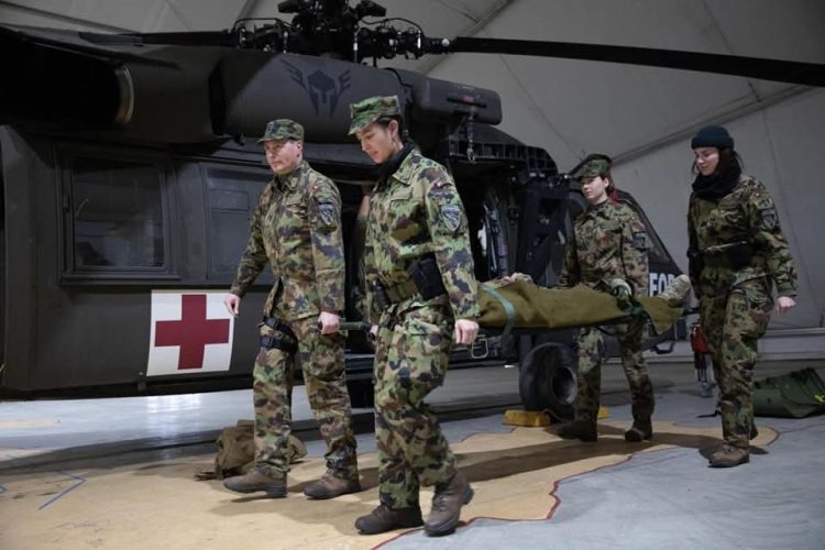 Stërvitje e përbashkët mes ushtarëve amerikanë dhe zviceranë në kuadër të KFOR-it në Kosovë