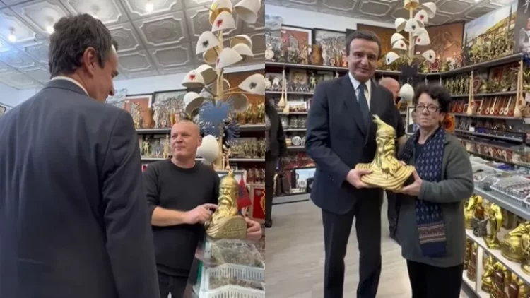 Kurti viziton atelienë historike në Gjakovë, pronari i së cilës ishte arrestuar për skulpturën e Skënderbeut