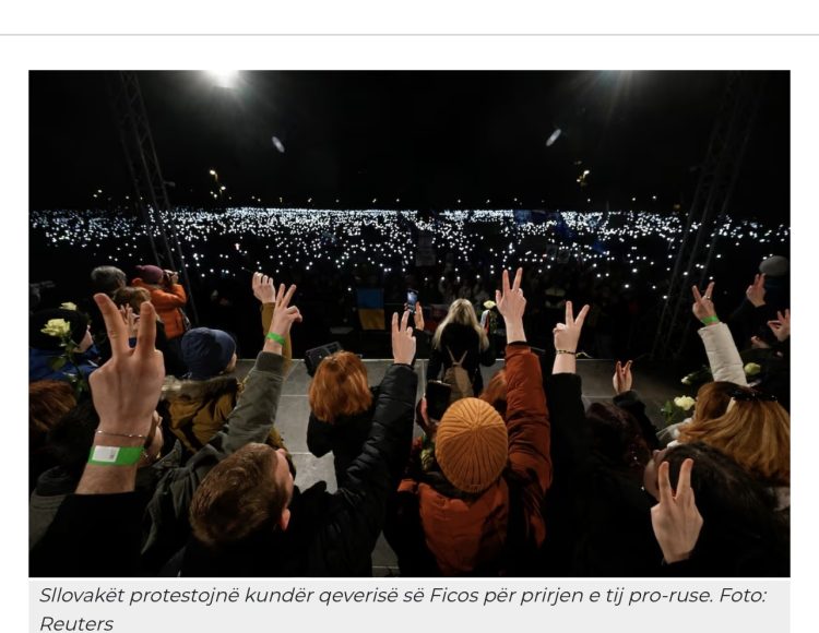 Sllovakët pushtojnë Bratisllavën, kundërshtojnë prirjen ruse të kryeministrit Fico