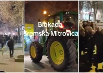 Vuçiq paralajmëroi një tubim në një qytet në Serbi, qytetarët ia bllokojnë rrugën me traktorë