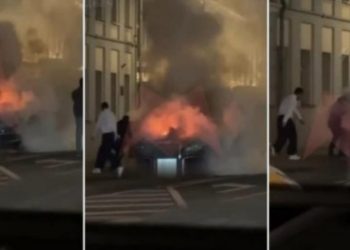 Shpërthen në flakë një limuzinë luksoze Aurus në Moskë, mendohet të jetë e Putinit (Video)