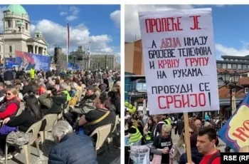 Kundërshtarët dhe mbështetësit e Vuçiqit protestojnë në qytetet serbe mes tensioneve në rritje