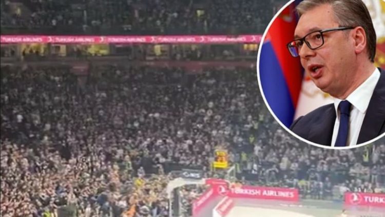 Tifozët e Partizanit i dhanë goditjen më të rëndë Vuçiqit dhe regjimit në Serbi, e gjitha salla gjëmonte nga thirrjet nënçmuese