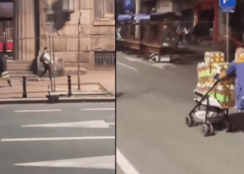 Mbështetësit e Vuçiqit vjedhin lëngje dhe ushqime nga tubimi në Beograd