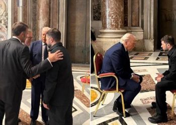 ‘S’duhet të jesh këtu fare, ulu dhe qetësohu pak’, çfarë ndodhi mes Trump dhe Macron në Bazilikën e Shën Pjetrit