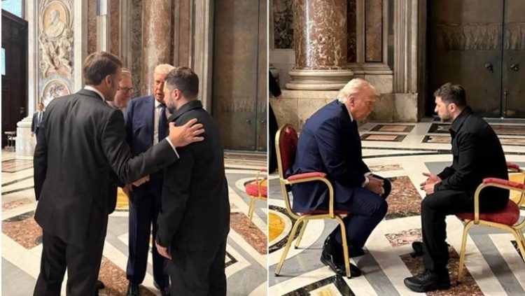 ‘S’duhet të jesh këtu fare, ulu dhe qetësohu pak’, çfarë ndodhi mes Trump dhe Macron në Bazilikën e Shën Pjetrit