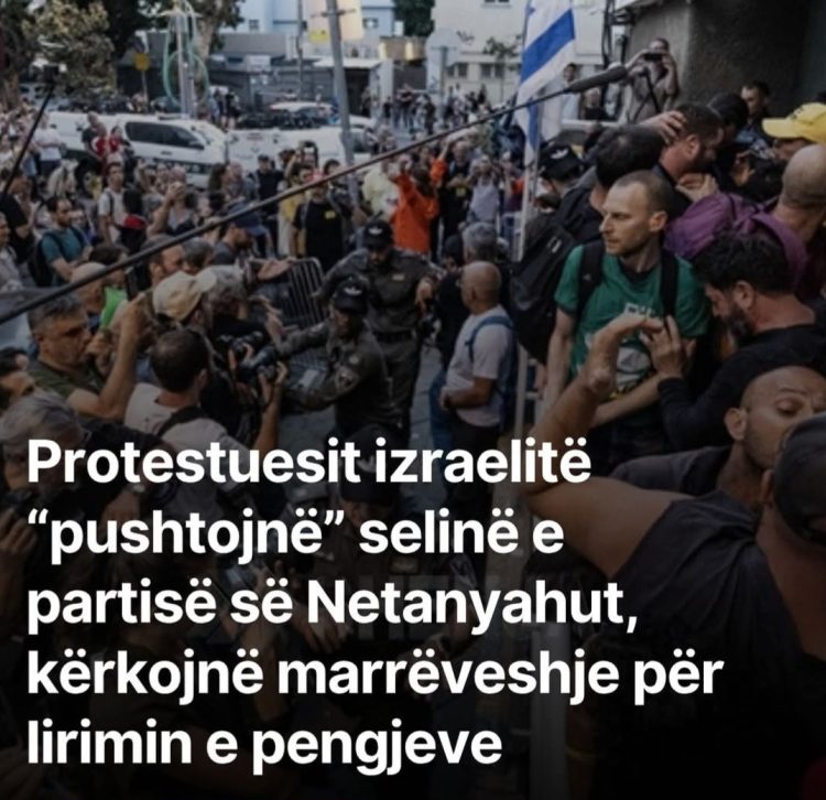 Protestuesit izraelitë “pushtojnë” selinë e partisë së Netanyahut, kërkojnë marrëveshje për lirimin e pengjeve