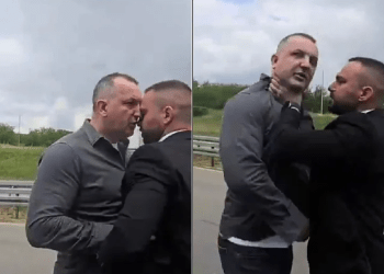 Skena të pabesueshme: Anëtarët e kabinetit të presidentit dhe kryeministrit të Serbisë përleshën fizikisht në autostradë (Video)